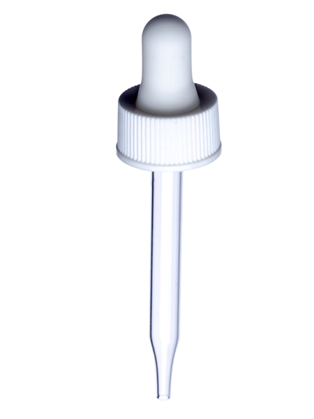 White PP Plastic 20-400 Ribbed Skirt Dropper Assembly – M652WH