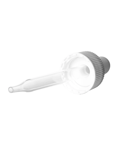 White PP Plastic 20-400 Ribbed Skirt Dropper Assembly – M652WH