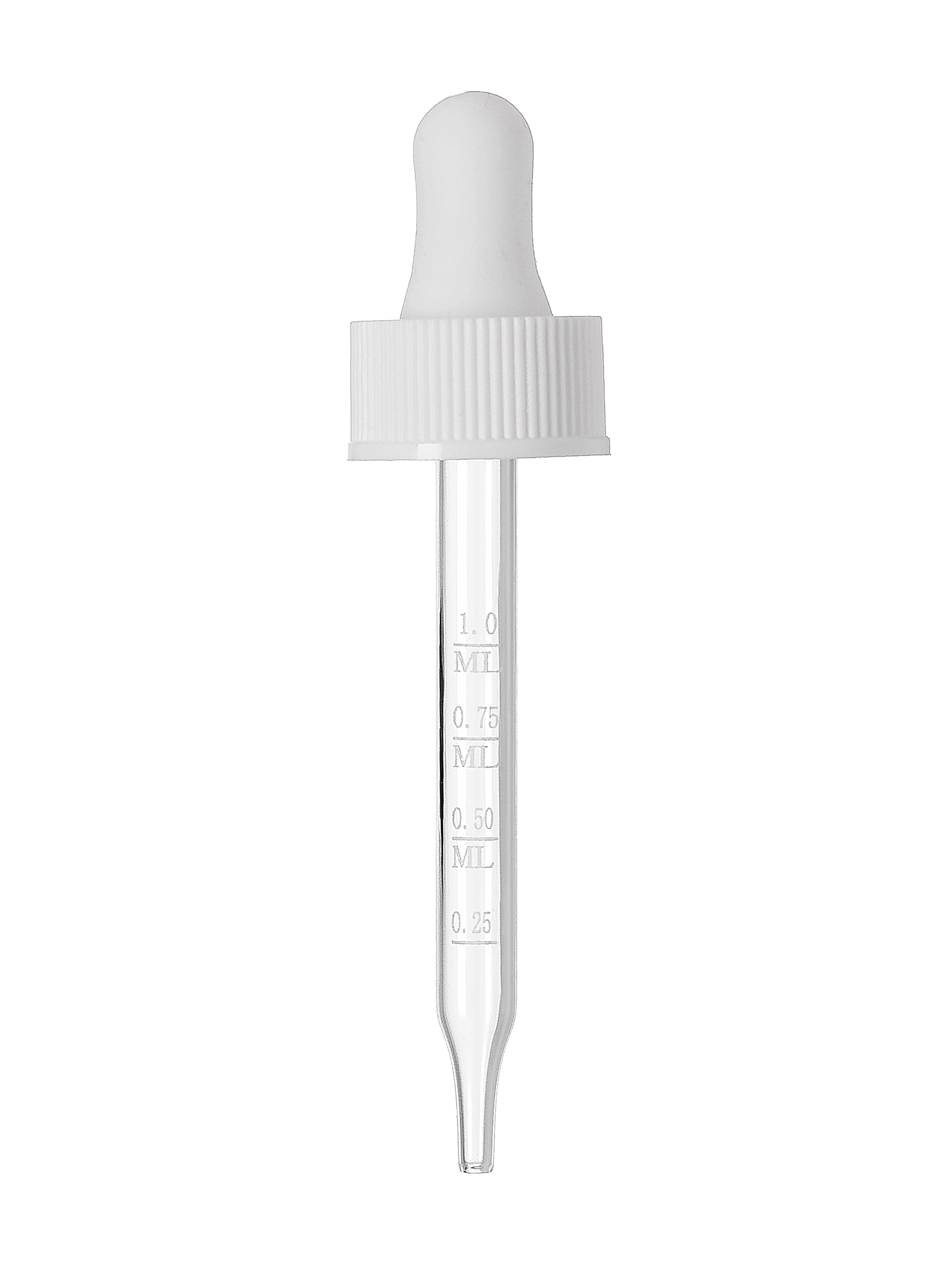 White PP Plastic 20-400 Ribbed Skirt Dropper Assembly – M652WH-L25