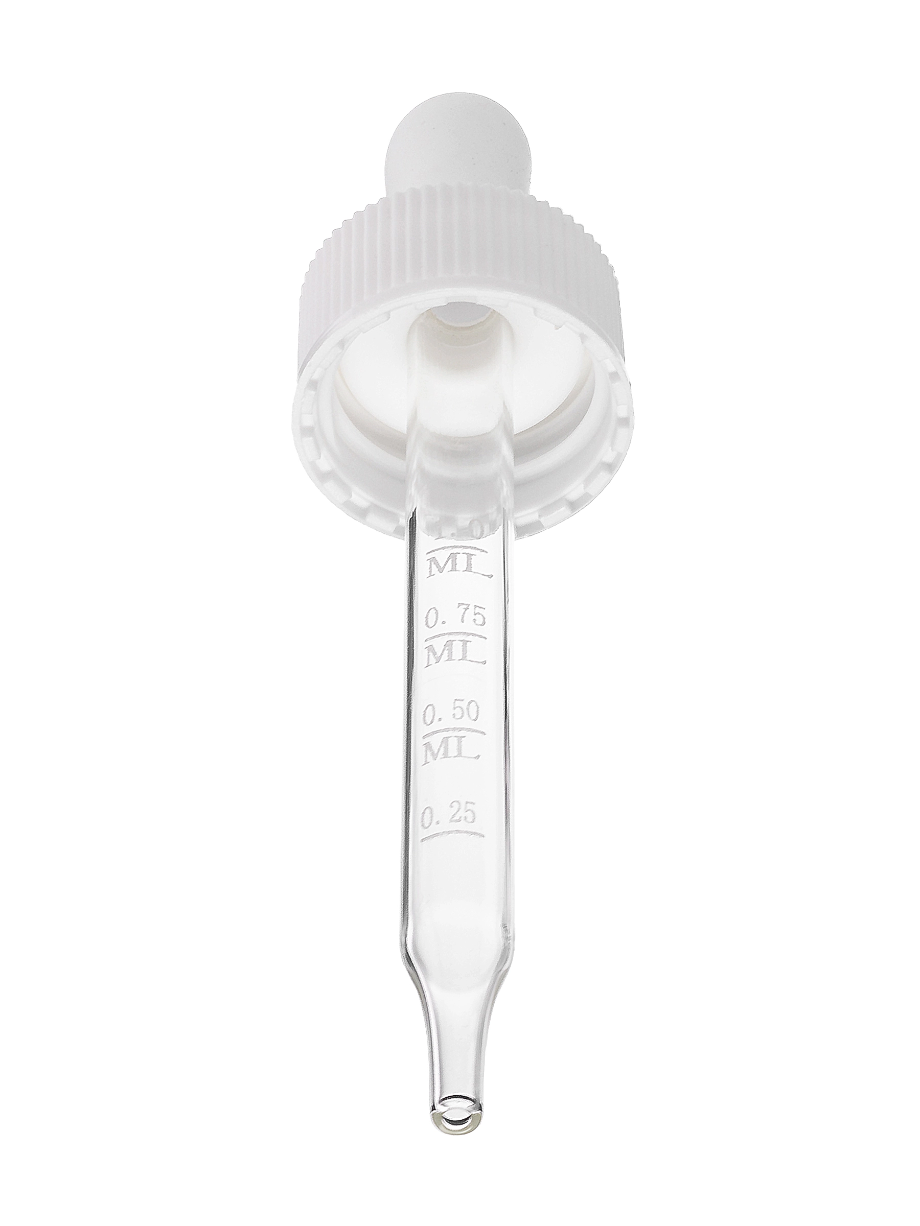 White PP Plastic 20-400 Ribbed Skirt Dropper Assembly – M652WH-L25