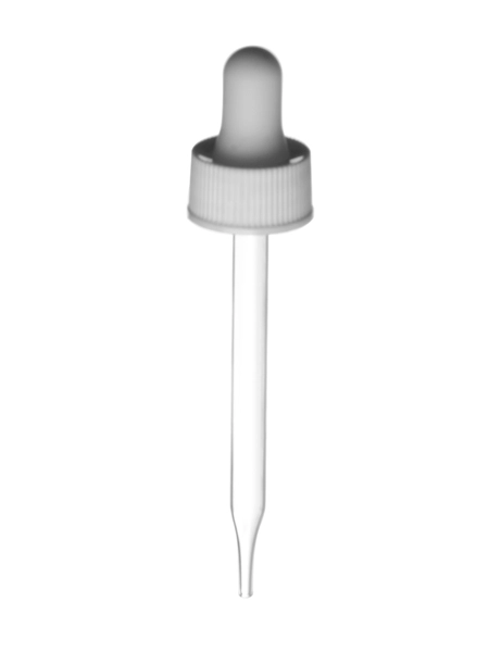 White PP Plastic 20-400 Ribbed Skirt Dropper Assembly – M653WH