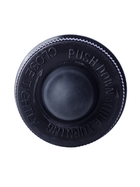Black PP Plastic 20-400 Ribbed Skirt Child-Resistant Dropper Assembly – M661BK