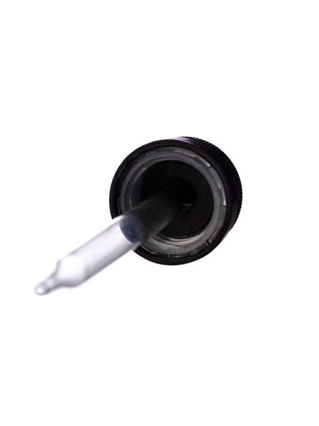 Black PP Plastic 20-400 Ribbed Skirt Child-Resistant Dropper Assembly – M662BK