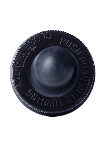 Black PP Plastic 24-400 Ribbed Skirt Child-Resistant Dropper Assembly – M664BK