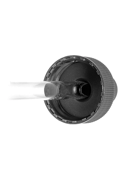 Black PP Plastic 24-400 Ribbed Skirt Dropper Assembly – M665BK