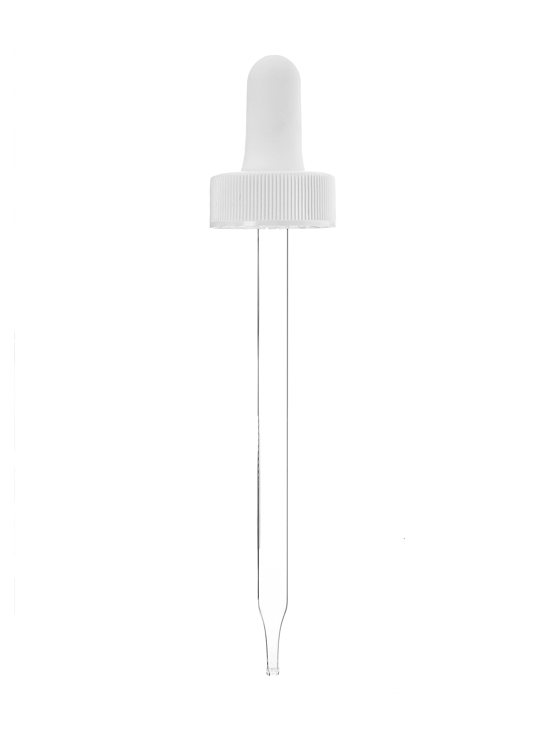 White PP Plastic 24-400 Ribbed Skirt Dropper Assembly – M752WH