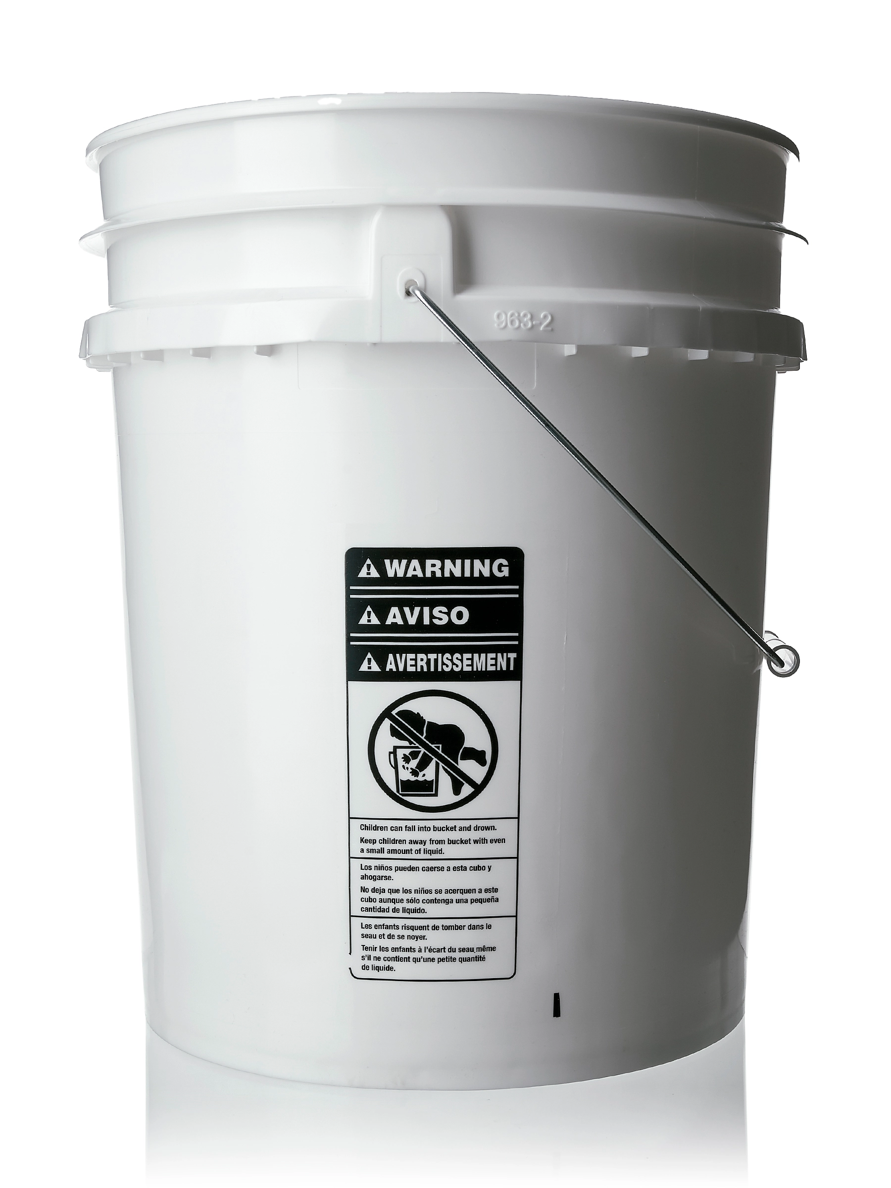 5 Gallon White HDPE Plastic Pail of 90 Mils Thickness – P004WH