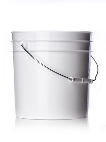 2 gallon white HDPE plastic pail of 70 mil thickness with handle