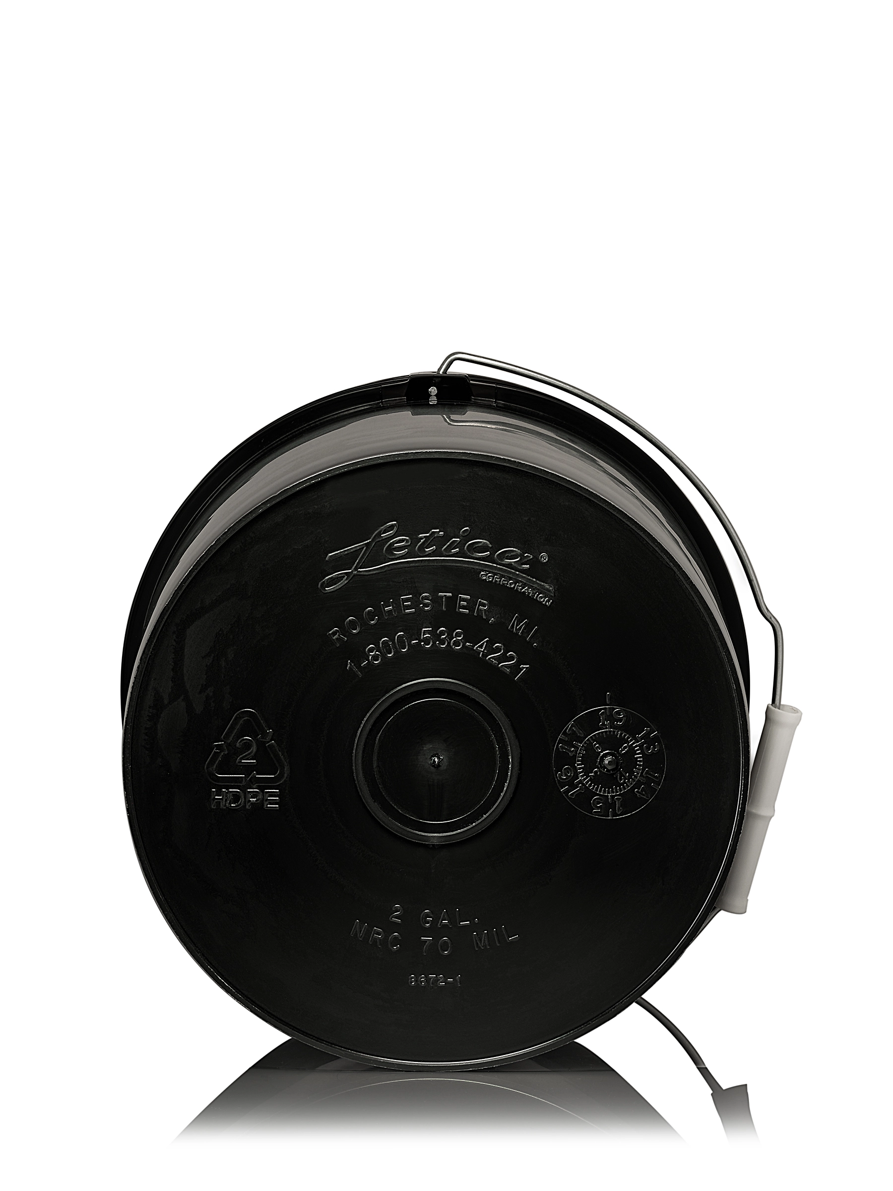 2 Gallon Black HDPE Plastic Pail of 70 Mil Thickness – P019B