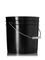 2 gallon black HDPE plastic pail of 70 mil thickness with handle