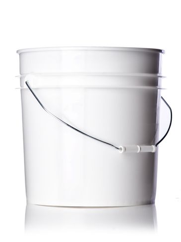 4.25 gallon white HDPE plastic pail 90 mil thickness with handle