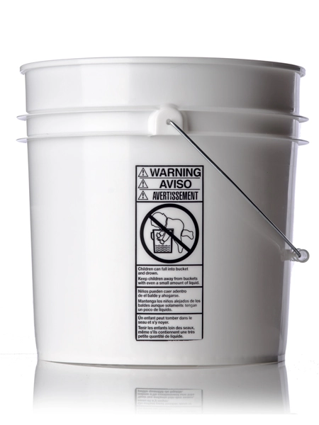 4.25 Gallon White HDPE Plastic Pail 90 Mil Thickness – P042W