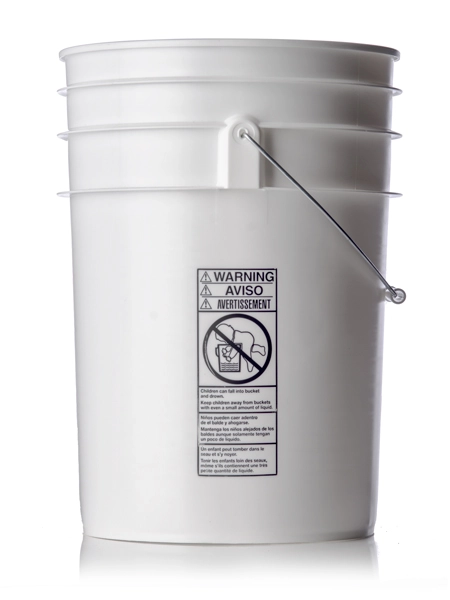 6 Gallon White HDPE Plastic Pail of 90 Mil Thickness – P066W