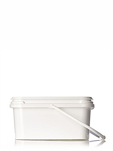 1 gallon white PP plastic rectangular EZ Stor pail with handle