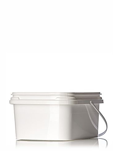 1 gallon white PP plastic rectangular EZ Stor pail with handle