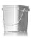 2 gallon white PP plastic rectangular EZ Stor pail with diamond pattern and handle