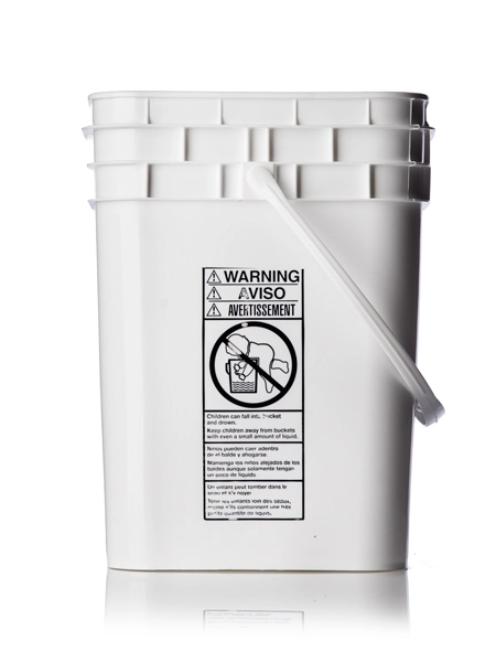 4 Gallon White HDPE Plastic Square Pail of 75 Mil Thickness – P104W