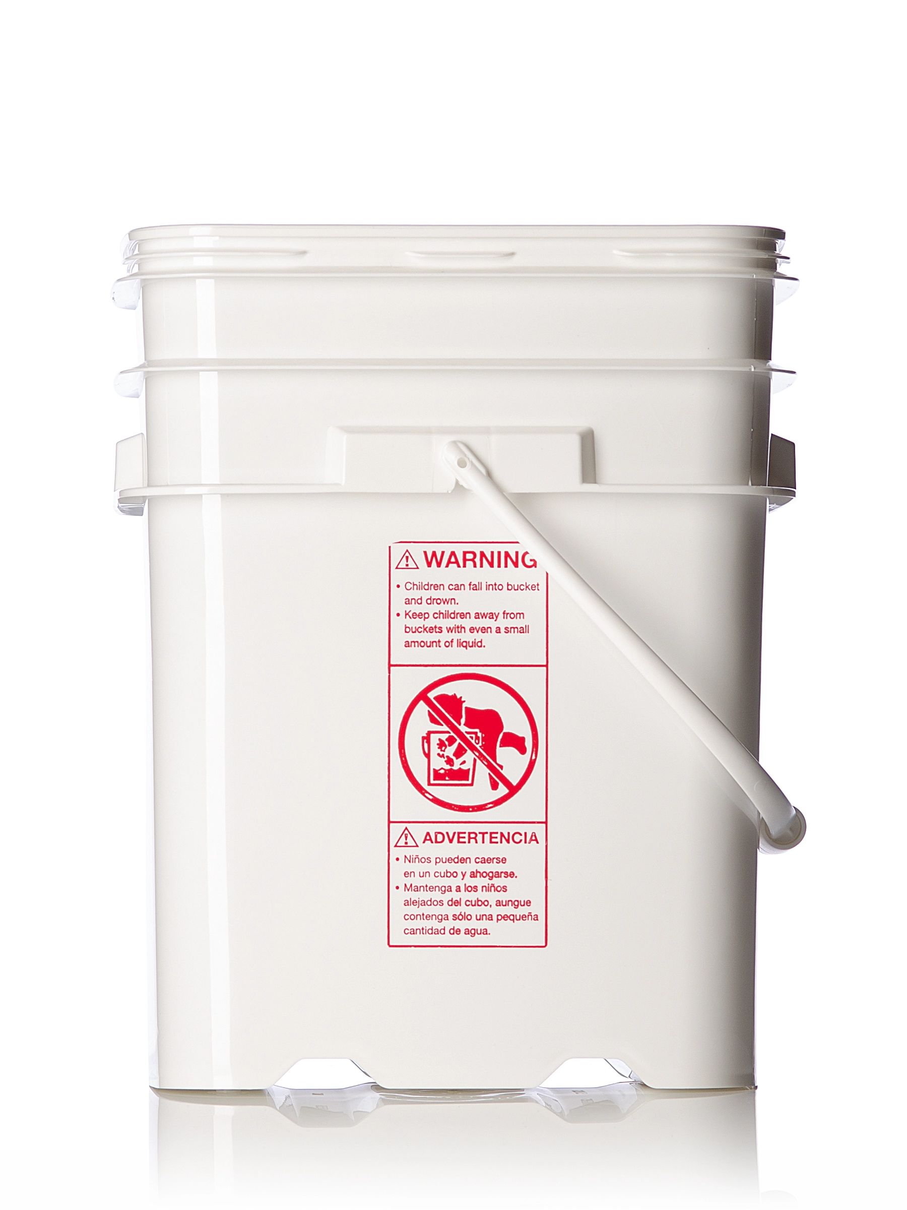 5.3 Gallon White HDPE Plastic Rectangular EZ Stor Pail – p105p