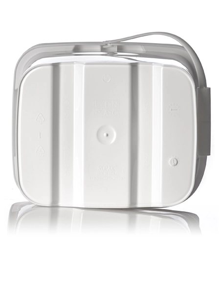 5.3 Gallon White HDPE Plastic Rectangular EZ Stor Pail – p105p