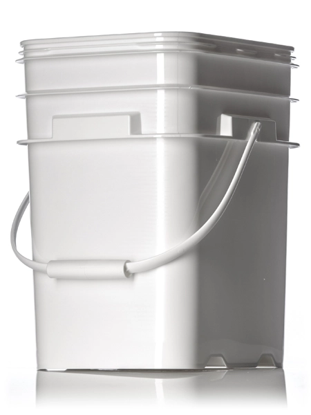 5.3 Gallon White HDPE Plastic Rectangular EZ Stor Pail – p105p