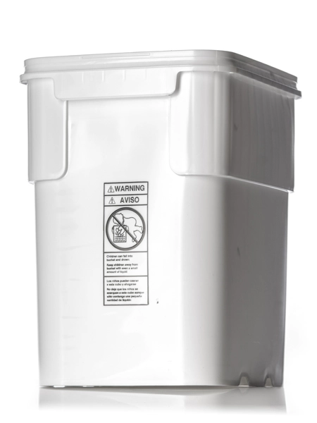 13 Gallon White HDPE Plastic Square EZ Stor Pail/tote – P113