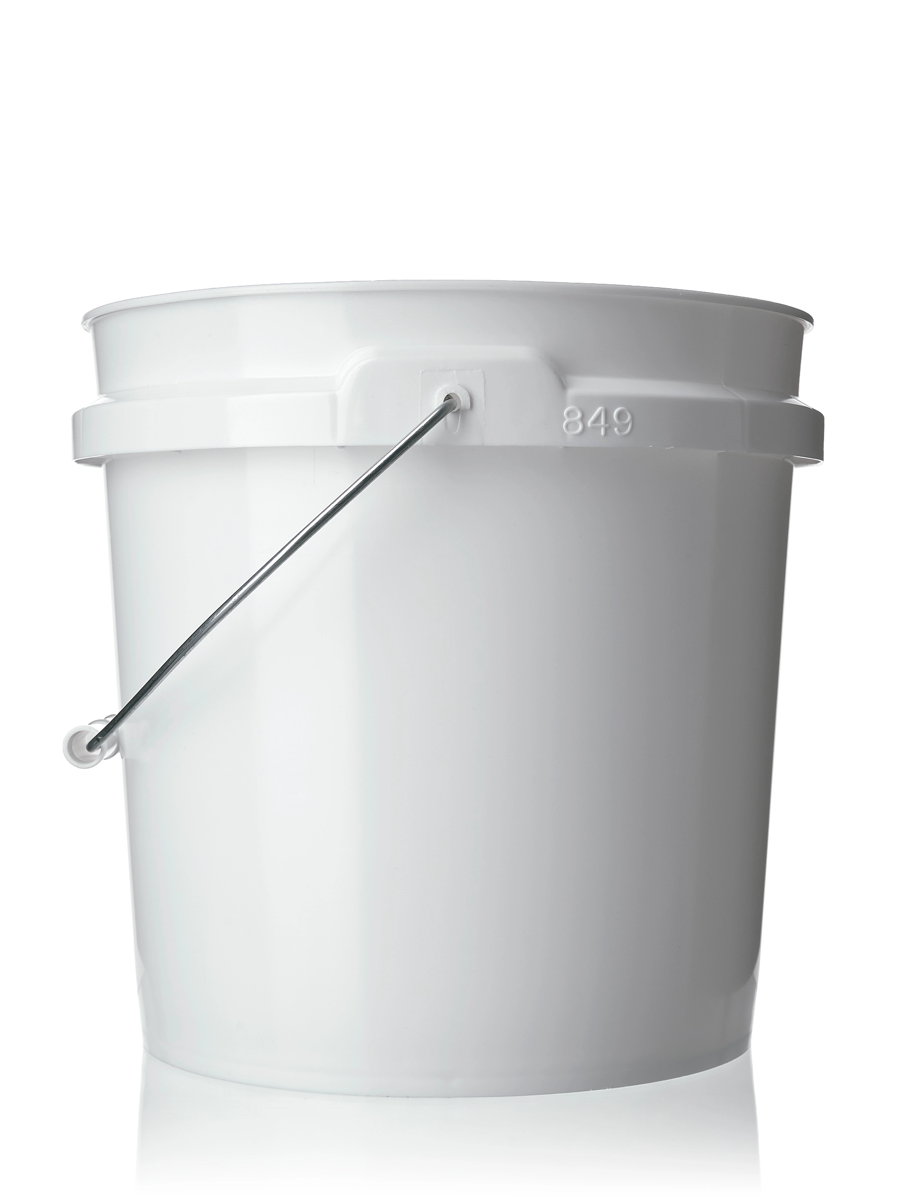2 Gallon White HDPE Plastic Round Pail – P200WH
