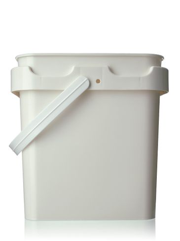 4 gallon white PP plastic rectangular pail with plastic handle