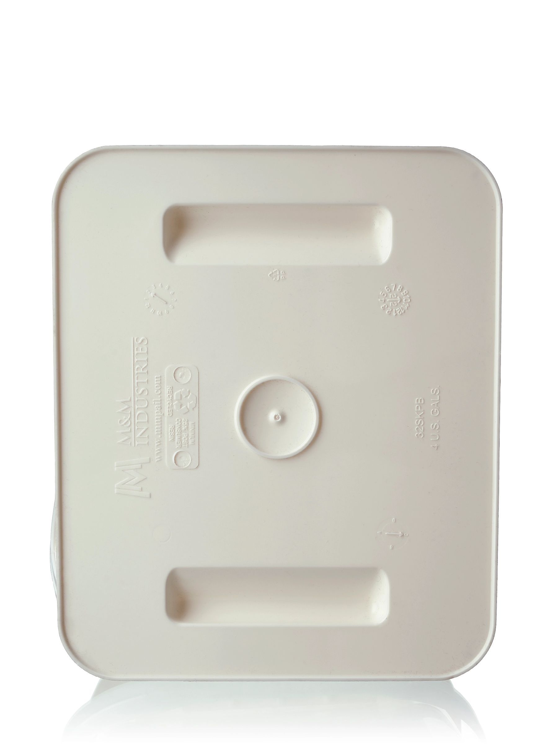 4 Gallon White PP Plastic Rectangular Pail – P304WH