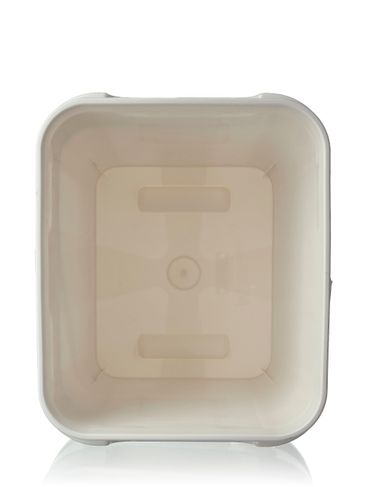 4 gallon white PP plastic rectangular pail with plastic handle