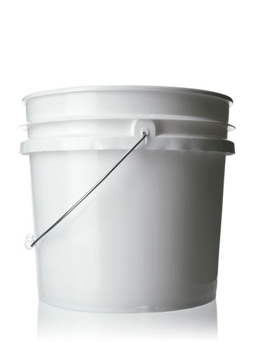 3.5 gallon white HDPE plastic pail of 90 mil thickness with handle