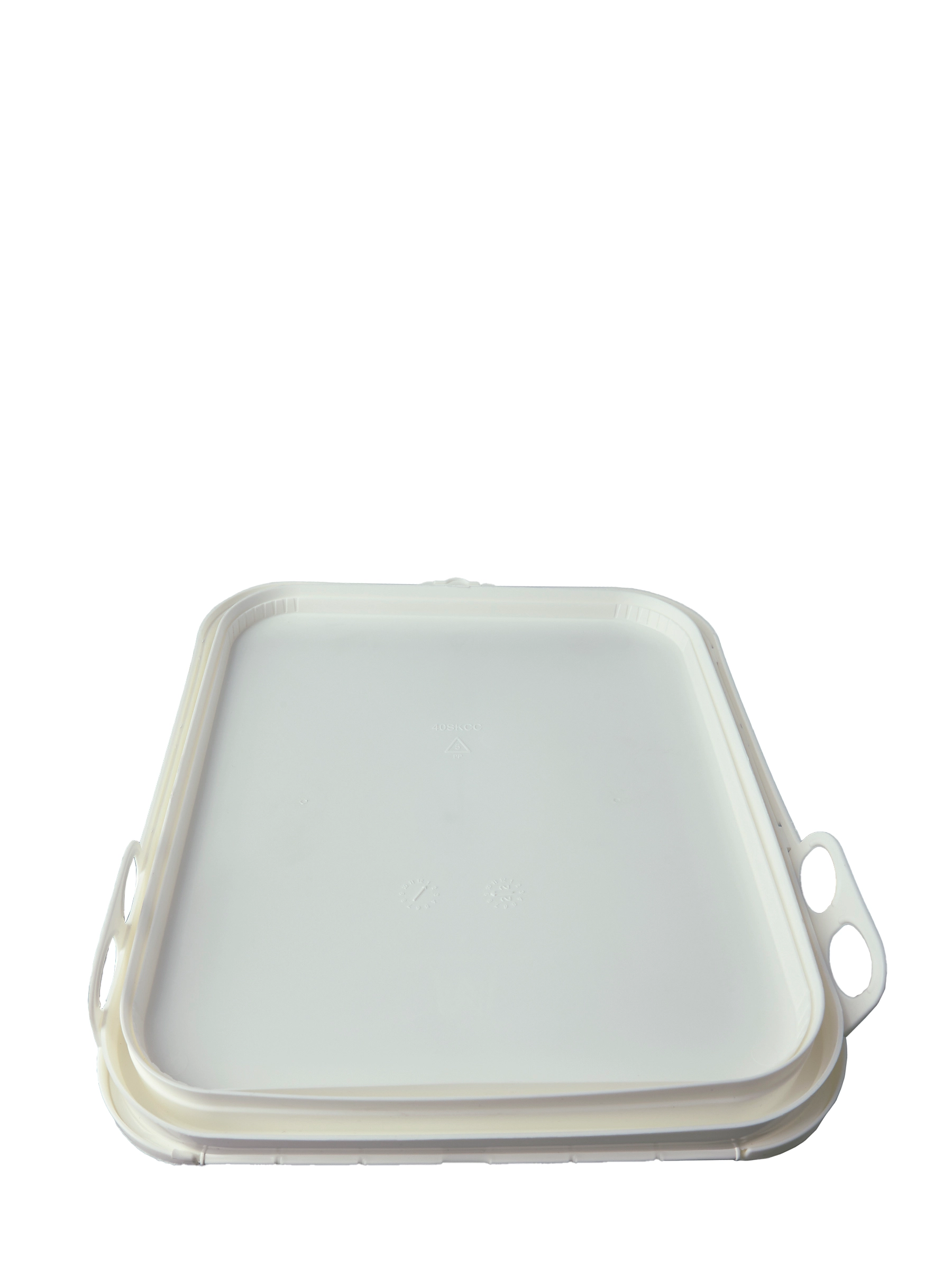 White PP Plastic Rectangular Hinged Lid – PL304WH