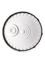 White HDPE plastic round pail lid with pour spout and gasket of 90 mil thickness