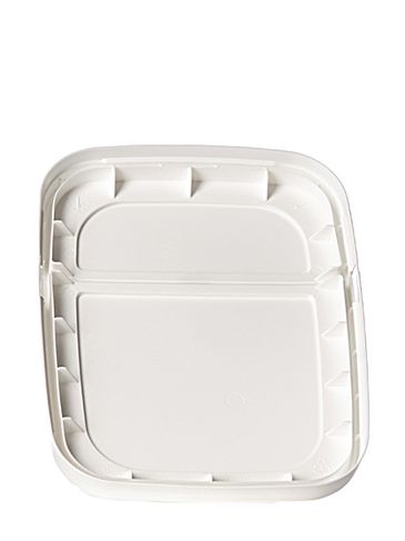 White PP plastic hinged lid for 1 gallon EZ Stor pail (no gasket)