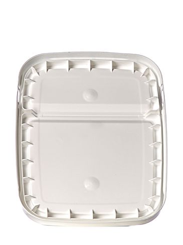 White PP plastic hinged lid for 2 gallon EZ Stor pail