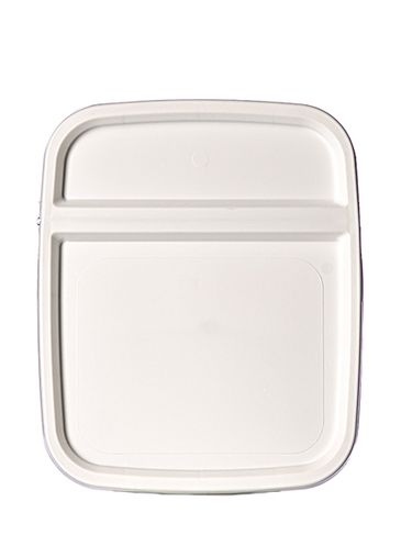 White PP plastic hinged lid for 4 and 5.3 gallon EZ Stor pail