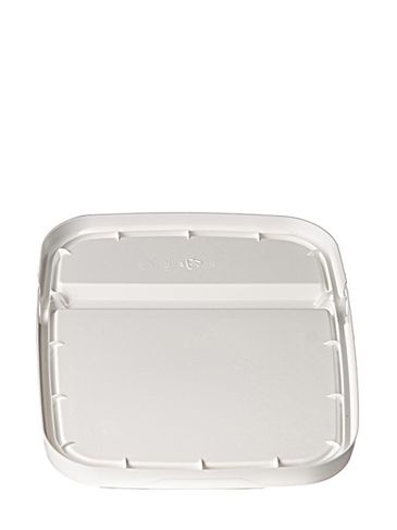 White PP plastic hinged lid for 4 and 5.3 gallon EZ Stor pail