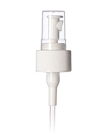 White PP plastic 28-410 regular mist sprayer with clear overcap and 7.625 inch dip tube (.7 cc output)