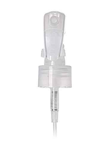 Natural-colored PP plastic 24-410 smooth skirt fine-mist trigger sprayer with 7.75 inch dip tube and lock button (.21 cc output)