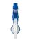 Blue and white plastic 28-400 adjustable nozzle trigger sprayer with 9.75 inch dip tube (1.3 cc output)
