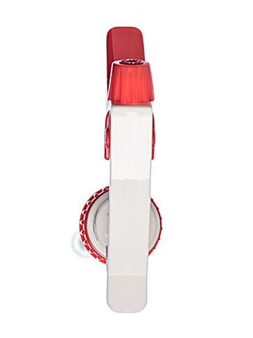 Red and white plastic 28-400 adjustable nozzle trigger sprayer with 9 inch dip tube (1.4 cc output)