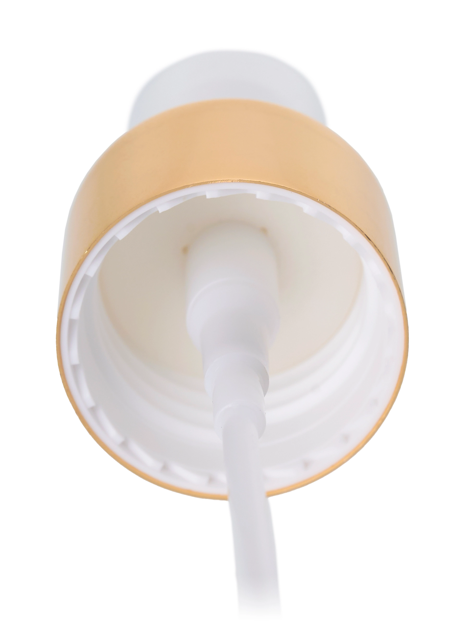 Gold Metal Shell and White PP 24-410 Smooth Skirt Fine-Mist Fingertip Sprayer – S145WHGD