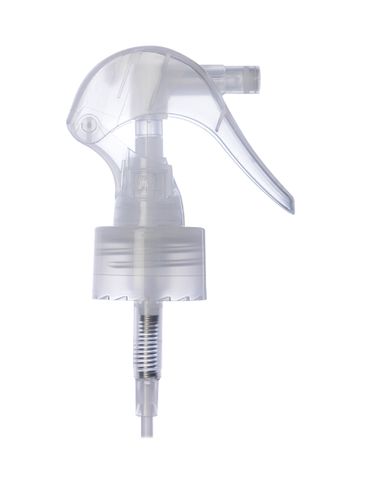 Natural-colored 24-410 PP plastic fine-mist trigger sprayer with 6.75 inch dip tube (.21 mL output)