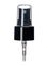 Black PP plastic 24-410 smooth skirt fine mist fingertip sprayer with clear overcap and 6.875 inch dip tube (0.18 cc output)