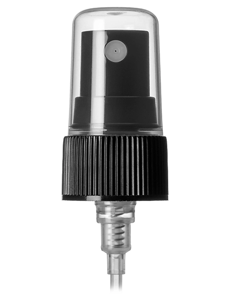 Black PP Plastic 20-400 Ribbed Skirt Fine Mist Fingertip Sprayer – S404BK