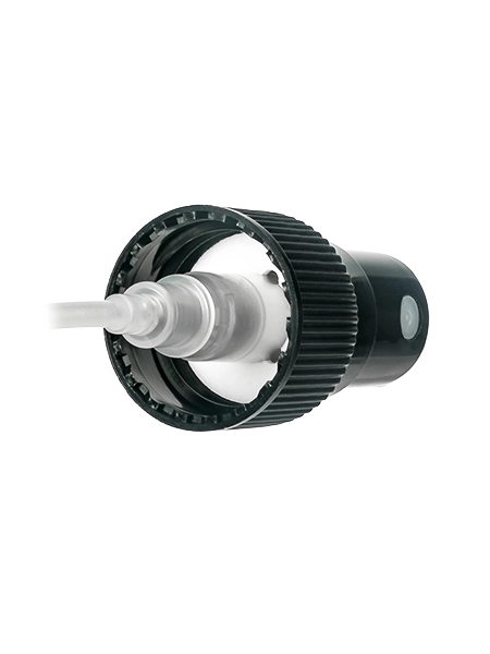 Black PP Plastic 20-400 Ribbed Skirt Fine Mist Fingertip Sprayer – S404BK