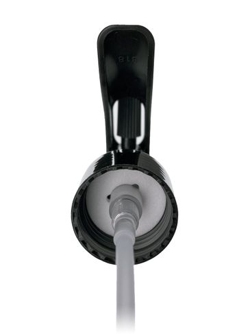 Black PP plastic 24-410 mini trigger sprayer with 7.75 inch dip tube and lock button (.25 cc output)