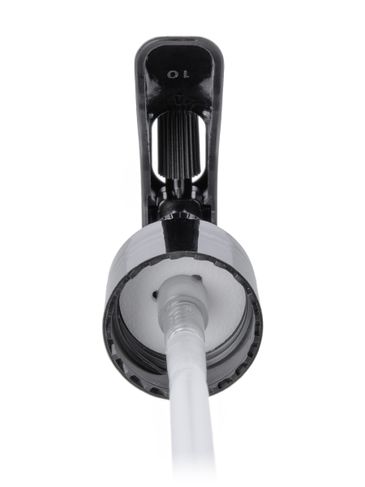 Black PP plastic 24-410 mini trigger sprayer with 7.75 inch dip tube and lock button (.25 cc output)