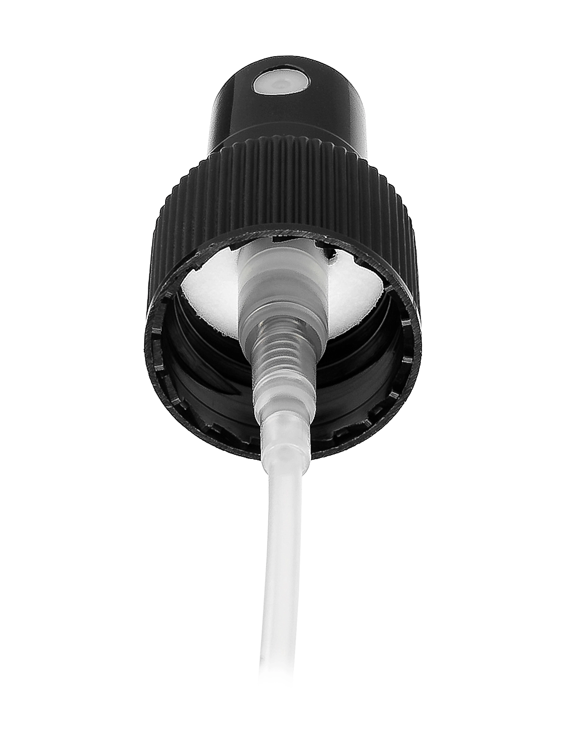 Black PP Plastic 20-410 Ribbed Skirt Fine Mist Fingertip Sprayer – S423BK