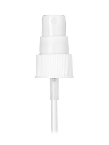 White PP plastic 24-410 ribbed skirt regular mist fingertip sprayer with 8.25 inch dip tube (0.70 cc output)