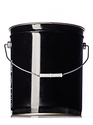 5 gallon black steel open-head pail